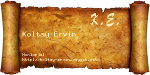 Koltay Ervin névjegykártya