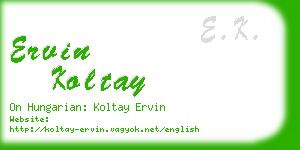 ervin koltay business card
